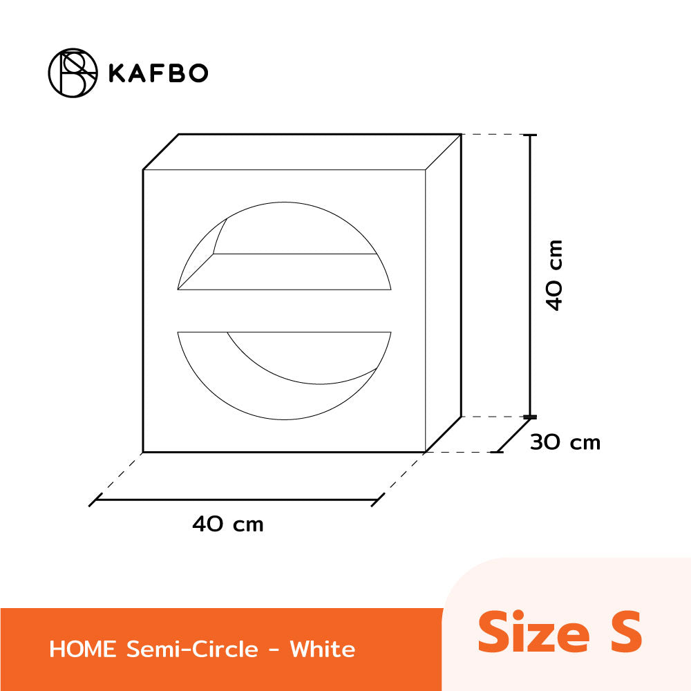 Home White Walnut Semi Circle