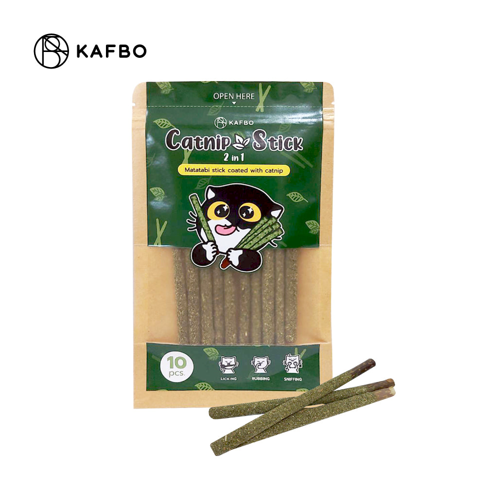 KAFBO Catnip Stick 2 in 1 ไม้มาตาตาบิเคลือบแคทนิป มาตาตาบิ ฟิน 2 เท่า บรรจุ 10 แท่ง
