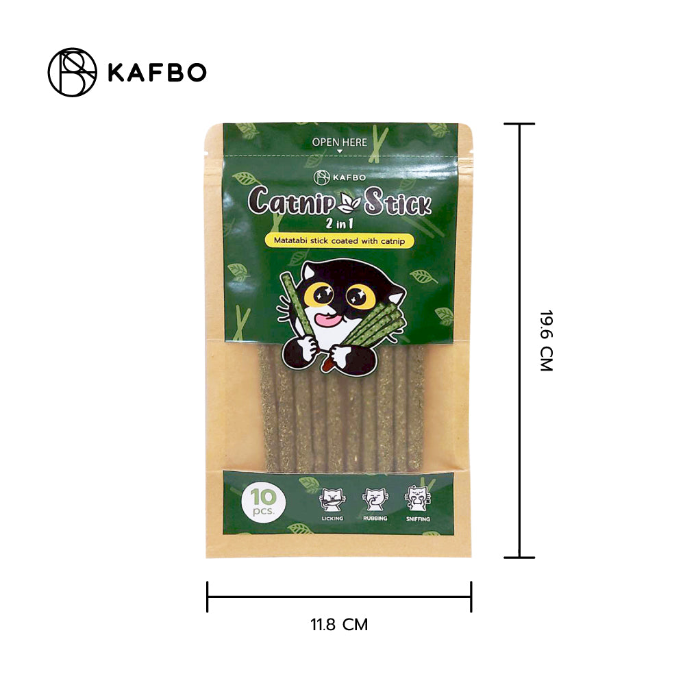 KAFBO Catnip Stick 2 in 1 ไม้มาตาตาบิเคลือบแคทนิป มาตาตาบิ ฟิน 2 เท่า บรรจุ 10 แท่ง