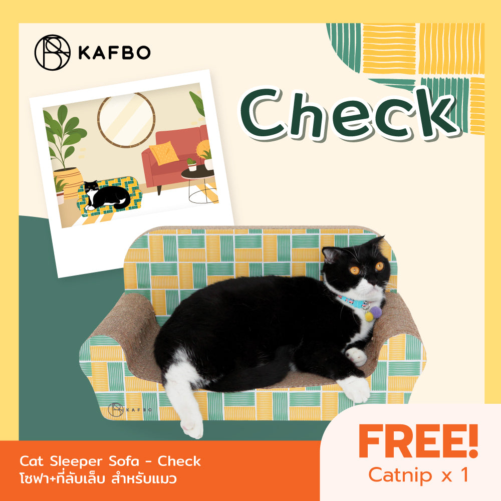 Cat Sleeper Sofa - Check